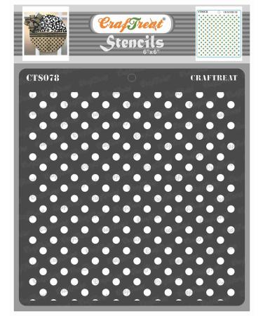 CrafTreat Geometric Stencils for Painting on Wood  Wall  Tile  Canvas  Paper  Fabric and Floor - Bold Polka Dot Stencil - 6x6 Inches - Reusable DIY Art and Craft Stencils Bold Polka Dots 6X6