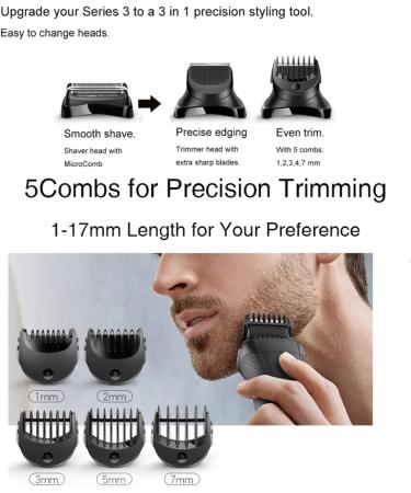 Buy Electric Shaver Trimmer Head Set BT32+5 - 5 Guide Combs - Replacement Black Trimmer Head for All Skin Types | Fast International Shipping - Buy Online on SooperMarket.com