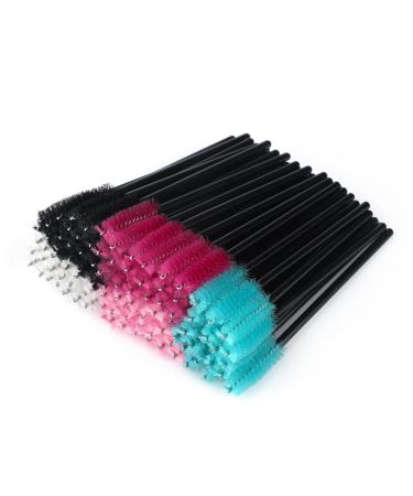 G2PLUS 50 PCS Eyelash Brushes Spoolies- Multi-Colored Eyebrow Spoolie Brushes - Disposable Mascara Wands - Eyelash Extension Brushes for Extensions 50 Multi-Colored