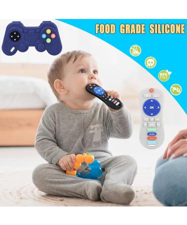 2-Pack Silicone Baby Teething Toys | Pressable Remote Control Shape | Boys Girls Chew Toys | Relief for 3+ Months - Buy Online on SooperMarket.com