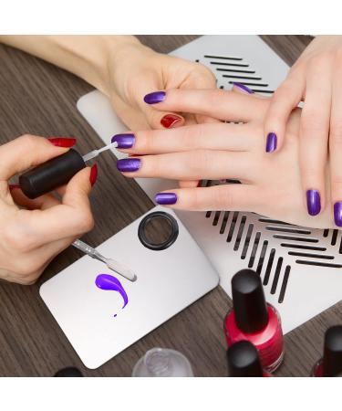 Stainless Steel 2 in 1 Makeup Mixing Palette Set with Spatula - Perfect for Foundation, Eye Shadow, and Nail Art - Buy Online on SooperMarket.com