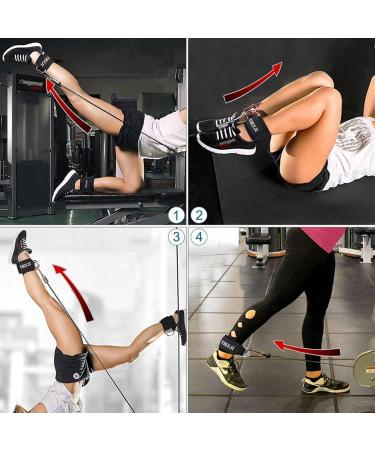 Eikeji Foot Loops Cable Pull Set - 2-Piece D-Ring Foot Cuffs & Carabiners for Fitness Training - Leg Extensions & Glute Workout for Men & Women - Buy Online on SooperMarket.com