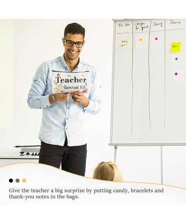 24 Pieces Teacher Appreciation Present Set  12 Teacher Survival Kit Bag Makeup Pouch Bag  12 Teacher Blessing Card Bracelet  Teacher Cosmetic Bag Kit for Teacher's Day (Cute Style  7.9 x 5.3 Inch) Cute Style 7.9 x 5.3 Inch - Buy Online on SooperMarket.com