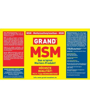 Organic MSM Powder for Humans & Horses - 99.9% Pure Sulfur Supplement | 1kg Premium Quality - Buy Online on SooperMarket.com