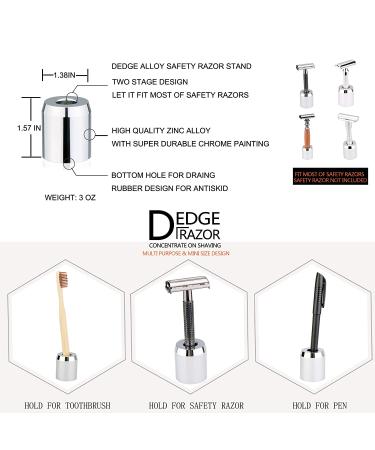 DEdge Safety Razor Stand - Bathroom Accessory in Classic Chrome - Buy Online on SooperMarket.com