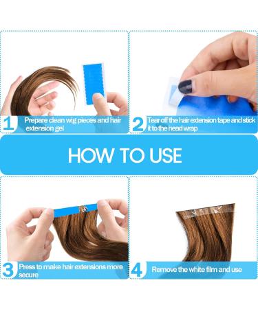 240 Blue Hair Extension Tape Tabs Adhesive Replacement for Human Hair Extensions Perfect for Tape-In Extensions - Buy Online on SooperMarket.com