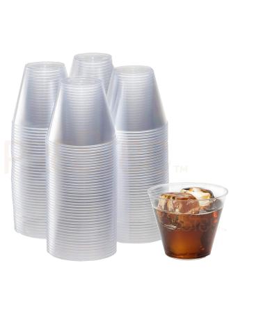 200 Clear Plastic Cups - 9 Ounce | Hard Disposable Cups | Plastic Wine Cups | Plastic Cocktail Glasses | Plastic Drinking Cups | Plastic Party Punch Cups | Party Cups | Wedding Tumblers 200 ct (9oz)