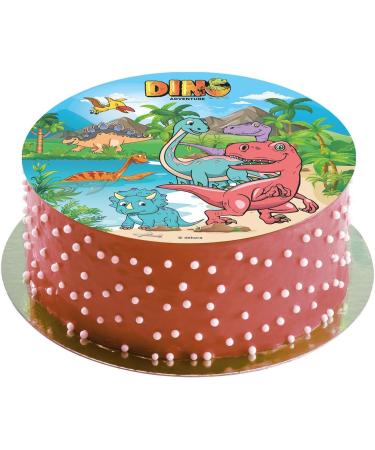 Dekora Dinosaurs Wafer Disc for Cake Edible Cake Topper for Children's Birthday Cake Round 20 CM - Buy Online on SooperMarket.com