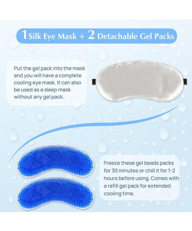 ASpaces Cooling Eye Mask with Reusable Gel Bead Packs - Pearl Gray - Buy Online on SooperMarket.com