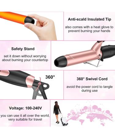 6 in 1 Wand Curling Iron Set with Flat Iron Hair Straightener - Professional Dual Voltage Hair Styling Hot Tools in Red - Buy Online on SooperMarket.com