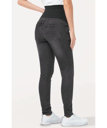 PACBREEZE Women's Maternity Jeans Over The Belly | High Waist Denim Skinny Pants | Wash Black XL - Buy Online on SooperMarket.com