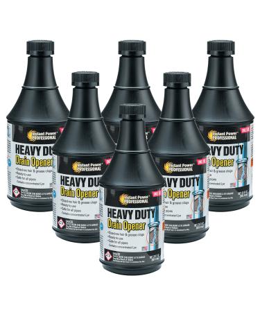 Instant Power Heavy Duty Drain Opener Sink Drain Cleaner Clog Remover Drain Defense for Sinks Made in USA Shower Drain Cleaner and Deodorizer 20 Fl Oz 6 Pack
