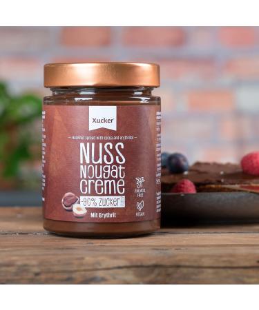 Xucker Nut-Nougat Cream | Vegan Low-Sugar Hazelnut Spread with Erythritol 33% Hazelnuts Palm Oil Free 300g - Buy Online on SooperMarket.com