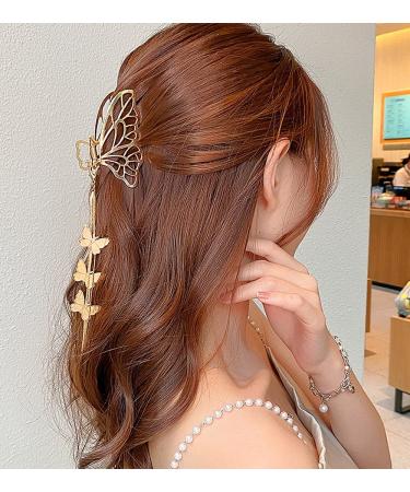 Gold Butterfly Hair Clip | Nonslip Metal Hair Claw for Women | Hair Accessories - Buy Online on SooperMarket.com