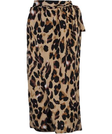 Sanahy Women's Boho Leopard High Low Split Skirt - M Brown - Buy Online on SooperMarket.com