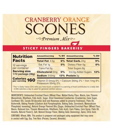 Scone Mix - Cranberry Orange - 16oz (454g) - Buy Online on SooperMarket.com