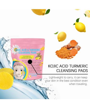 Turmeric Kojic Acid Cleansing Pads | Exfoliating Facial Sponges - 40 Count for Bright & Clear Skin - Buy Online on SooperMarket.com