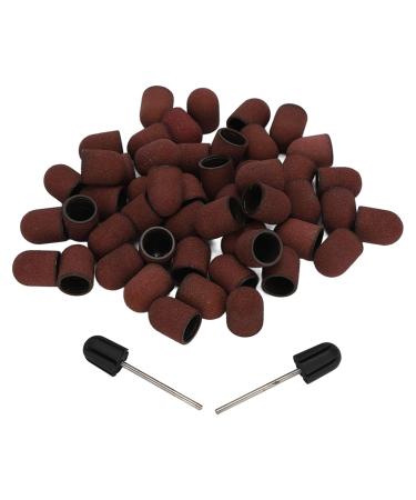 Nail Sanding Drill Bit Nail Sanding Heads Nail Grinding Heads 120# Grit Nail Art Sanding Caps Manicure Polishing Grinding Bands Nail Drill Bits Set with Shaft