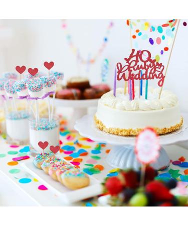 1 Pc 40th Anniversary Cake Toppers Ruby Wedding Cake Toppers with 14Pcs Heart Cake Decorations Toppers Red 40th Wedding Anniversary Cake Decorations Glitter Cake Topper for Celebration Party Supplies - Buy Online on SooperMarket.com