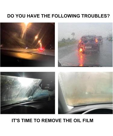 Car Glass Oil Film Cleaner Glass Oil Film Remover for Car Car Glass Oil Film Cleaner Safety and Long-Term Protection for Family Bathroom Windows with Sponge Towel (3 pcs) - Buy Online on SooperMarket.com