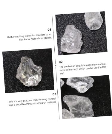 Toyandona 2ST Quartz Mineral Specimens - Geological Rehearsal Sample Ores for Teachers - Natural White Crystal Decor - 3x3cm Transparent Ore Decorations (2 PCS) - Buy Online on SooperMarket.com