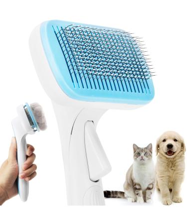 Wecute pet dog brush cat brush with a button pet brushed hair removed pet brush for long -haired and short -haired self -cleaning from the brush