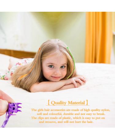 36 PCS Kids Coloured Hair Extensions with Hair Clips Hair Styling Accessories Kids Hair Accessories for Teenage Girls Hair Braids Extensions - Buy Online on SooperMarket.com