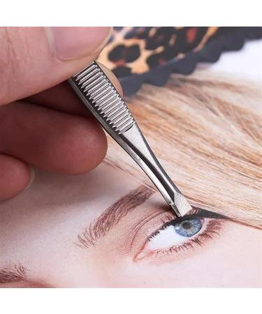 Tweezers Stainless Steel Eyebrows Tweezers Hair Removal Clip Precision Tweezers Set Silver - Buy Online on SooperMarket.com