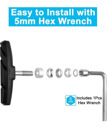 GPMTER 2 Pairs 70mm Bike Brake Pads Set for MTB & Cruiser - Universal V-Brake Blocks with Hex Nut and Shims - Noise-Free & Skid-Proof - Buy Online on SooperMarket.com