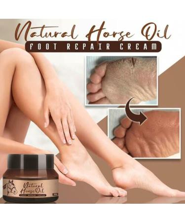Natural Horse Oil Foot Repair Cream - Anti Cracking Skin Moisturizer for Rough Dry & Cracked Heels - 3PCS for Men & Women - Buy Online on SooperMarket.com