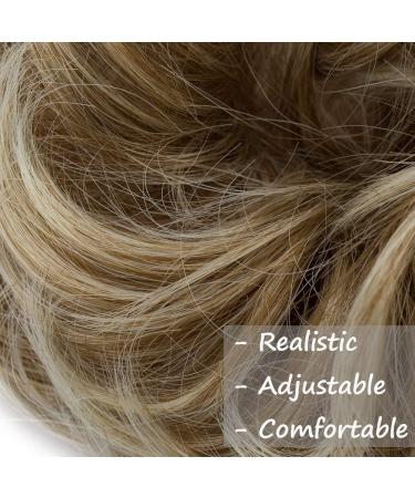 Sandy Brown to Bleach Blonde Messy Hair Bun Donut Chignon Updo Scrunchie - 25g Hairpiece Extension - Buy Online on SooperMarket.com