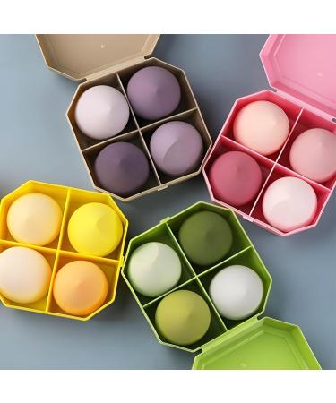 Makeup Sponge Blender 4 Pcs Beauty Blender Foundation Sponges Set with 1 Sponge Holder Case Professional Non Latex Beauty Applicator Set for Cream Liquid and Powder (Purple) - Buy Online on SooperMarket.com
