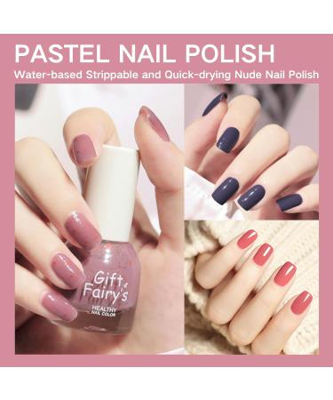 TBeautfave Purple Nail Polish Set Peel Off Nude Nail Varnish Sets Quick Dry & Long Lasting Pink Nail Polish Water Based Natural Nail Varnish Sets for Women DIY Nail Art Set A - Buy Online on SooperMarket.com