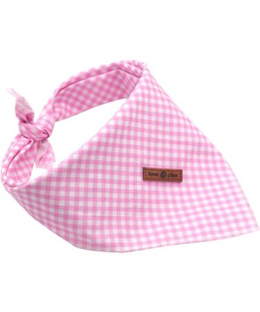 Lionet Paws Dog Bandana | Triangular Headscarf for Small Medium & Large Dogs | Pink Checkered | Pack of 1 - Buy Online on SooperMarket.com