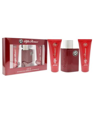 Alfa Romeo Alfa Romeo Red 4.2 oz EDT Spray 3.4oz Shower Gel 3.4oz After Shave Balm Men 3 Pc Gift Set (10034095) - Buy Online on SooperMarket.com