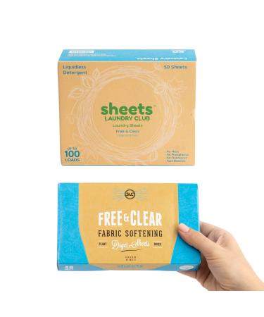 Sheets Laundry Club Laundry Detergent Sheets (Free & Clear Laundry & Dryer Sheets)