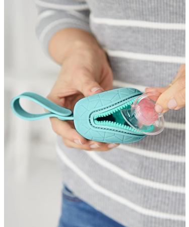 Skip Hop Silicone Pacifier Holder - Grab & Go Light Teal - Buy Online on SooperMarket.com