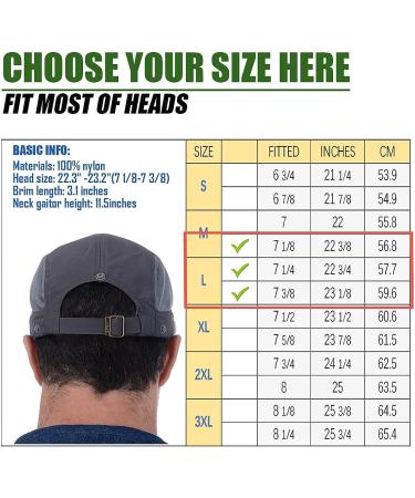 USHAKE Sun Cap Fishing Hat with Face Neck Cover Flap - Dark Grey - Buy Online on SooperMarket.com