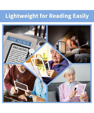 5X Magnifying Glass with LED Light Lighted Magnifying Glass with 48 LED Cold&Warm Light(3Modes) Handheld Rectangle Magnifier Glass for Reading and Close Working Gift for Low Vision and Seniors - Buy Online on SooperMarket.com