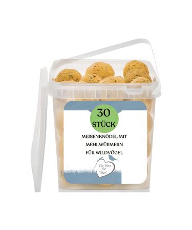 Bird dumplings Premium Meisenkn del without a network 30 pieces with mealworms in reusable buckets - 2.7 kg - high -energy food source for wild birds