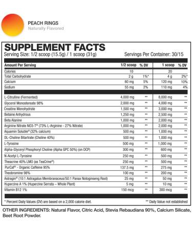 HD MUSCLE PreHD Ultra Pre Workout Powder | All in One Pre Workout | Strength & Endurance Nitric Oxide Pumps Intense Focus | L-Citrulline Creatine Arginine Nitrate Beta Alanine | 30 Servings (Peach Rings) Peach Rings 30 Servings - Buy Online on SooperMarket.com
