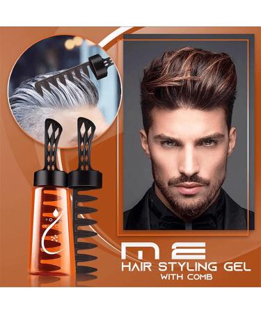 2-in-1 Hair Wax Gel with Comb Men s Long Lasting Grooming Hairspray Flexible Hold Lightweight Hair Styling Gel Moisturizing Best Hair Styling Cream Strong Hold Power Retro Hair Oil for Hair Styling (2Pcs) - Buy Online on SooperMarket.com