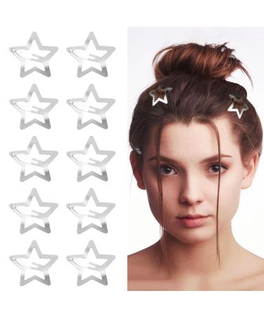 Shop Wllhyf 10-Piece Metal Star Hair Clips - Cute Silver Snap Lock Accessories for Girls & Women - Buy Online on SooperMarket.com