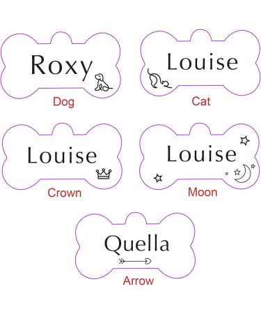 ID Tag Small Large Personalised ID Tag for Pet Dog Doggy Cat Kitten Kitty Puppy Engraved Dog ID Tag (Silver Bone) - Buy Online on SooperMarket.com