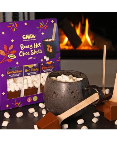 Gnaw Boozy Hot Chocolate Gifts In A Box Hot Chocolate Gift Set With 3 Alcohol-Inspired Flavoured Hot Choc Stirrers Perfect Hot Chocolate Sets For Any Occasion Ideal Adult Hot Chocolate Gift Sets