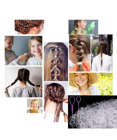 2000 PCS Mini Rubber Bands for Hair with Colorful Elastics - Kids & Baby Hair Ties Set with Topsy Tail Tools | YLYL Multicolor - Buy Online on SooperMarket.com