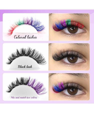 Uranian Colored Lashes Clusters - 280pcs DIY Eyelash Extensions 14mm & 16mm D Curl for Dramatic Looks - Ship Worldwide - Buy Online on SooperMarket.com