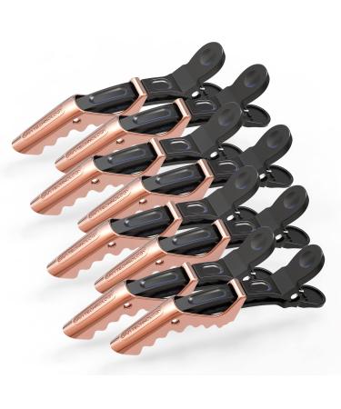 Rose Gold 6 Pcs Alligator Hair Clips Set for Styling Sectioning  Alligator Clips for Hair with Wide Teeth & Double-Hinged Design Professional Salon Crocodile Clips