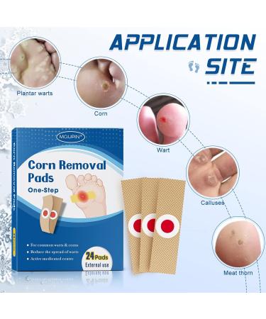 MQUPIN Corn Remover Pads Wart Remover Pads Foot Corn Remover Pads Plantar Wart Removal Corn Callus Remover Penetrates and Removes Common and Plantar Warts with Hole Callus Stops Wart Regrowth (24 PCS) - Buy Online on SooperMarket.com