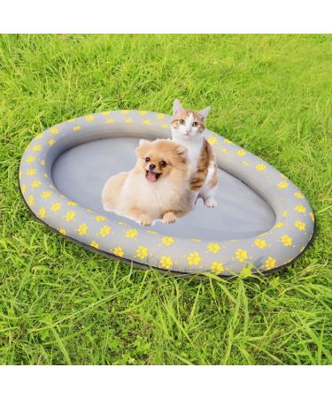 Pet Float Raft Puppies Swimming Floating Raft Pet Dog Cat Pool Float Inflatable Bed Beach Toy for Dogs Ring Raft Float for Pet Gray - Buy Online on SooperMarket.com